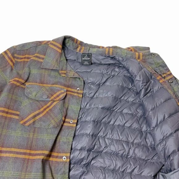 PraNa Men's Plaid Overcoat Jacket Brown 2XL Casual Fall - Picture 5 of 15